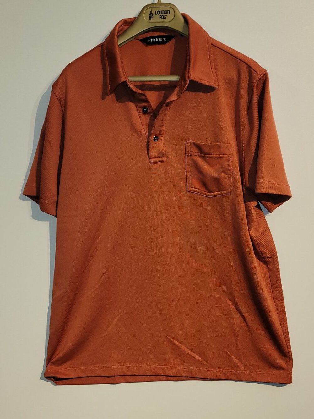 Axist Men's Short Sleeve Pocket Polo Shirt Burnt Rust Orange